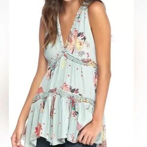 Free People Haze Floral Tunic Top